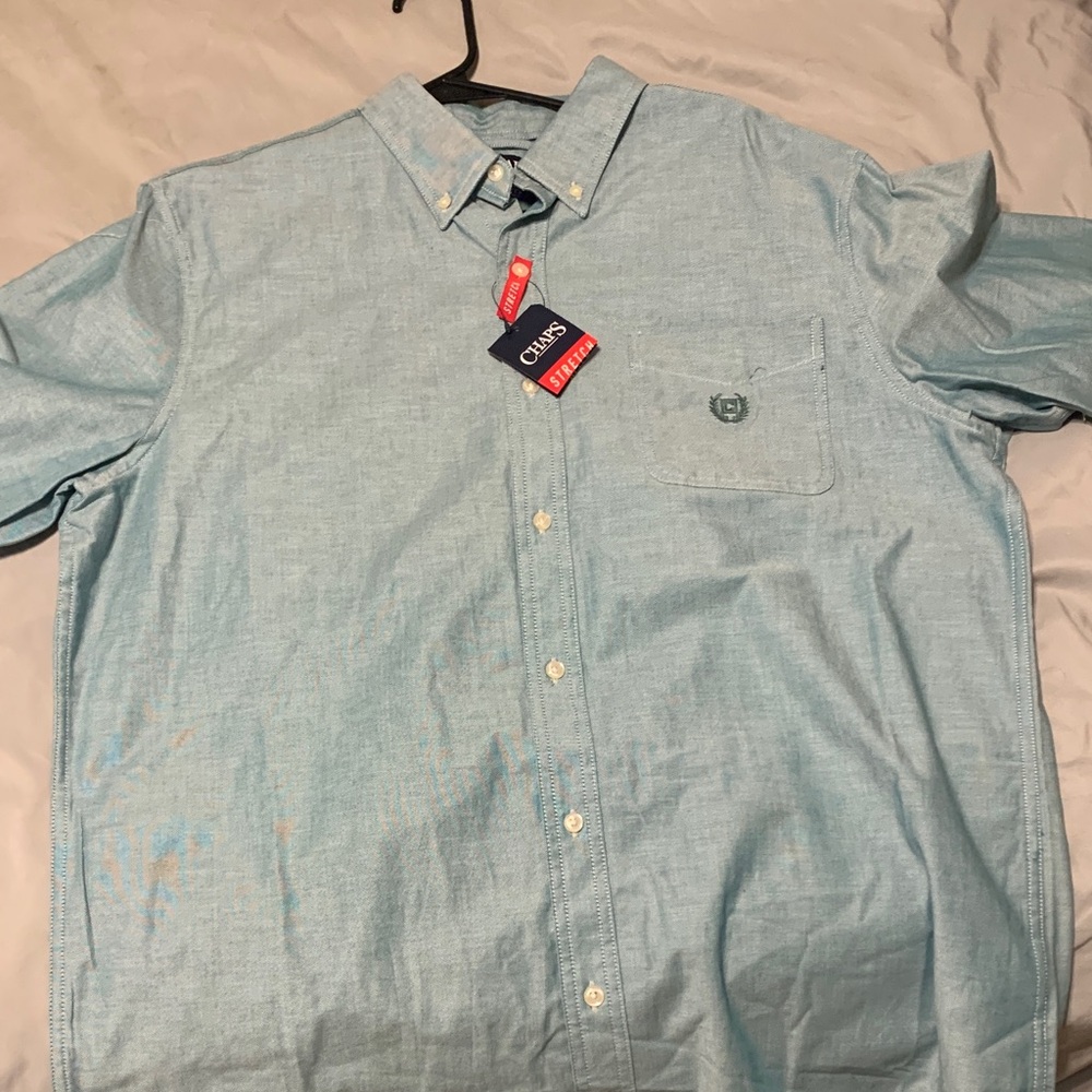 Chaps Sky Blue Casual Button Down Shirt